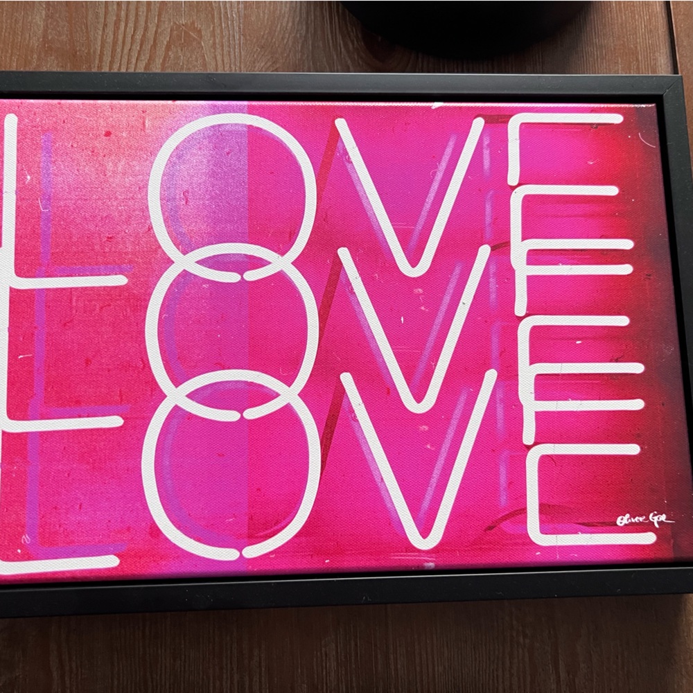 Oliver Gal Love Neon Lights Canvas 15x10